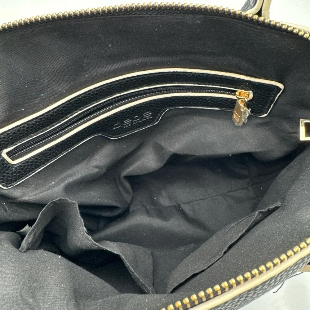 Bebe Black Satchel with White Accents